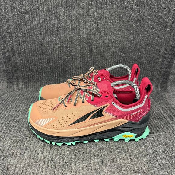 Altra Olympus 5 Trail Running Shoes Vibram Megagrip Beige Red Women’s 9 - Picture 3 of 9